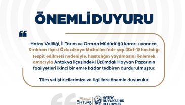 ÜZÜMDALI HAYVAN PAZARINA ŞAP TEDBİRİ